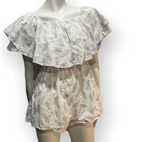 STUDIO • linen feather print romper - Picture 2 of 7